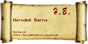 Herodek Barna névjegykártya